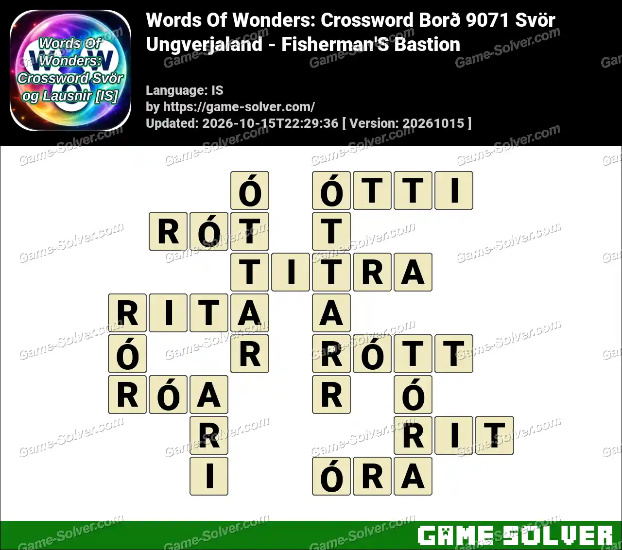 Words Of Wonders: Crossword Borð 9071 Svör – Ungverjaland – Fisherman’S Bastion